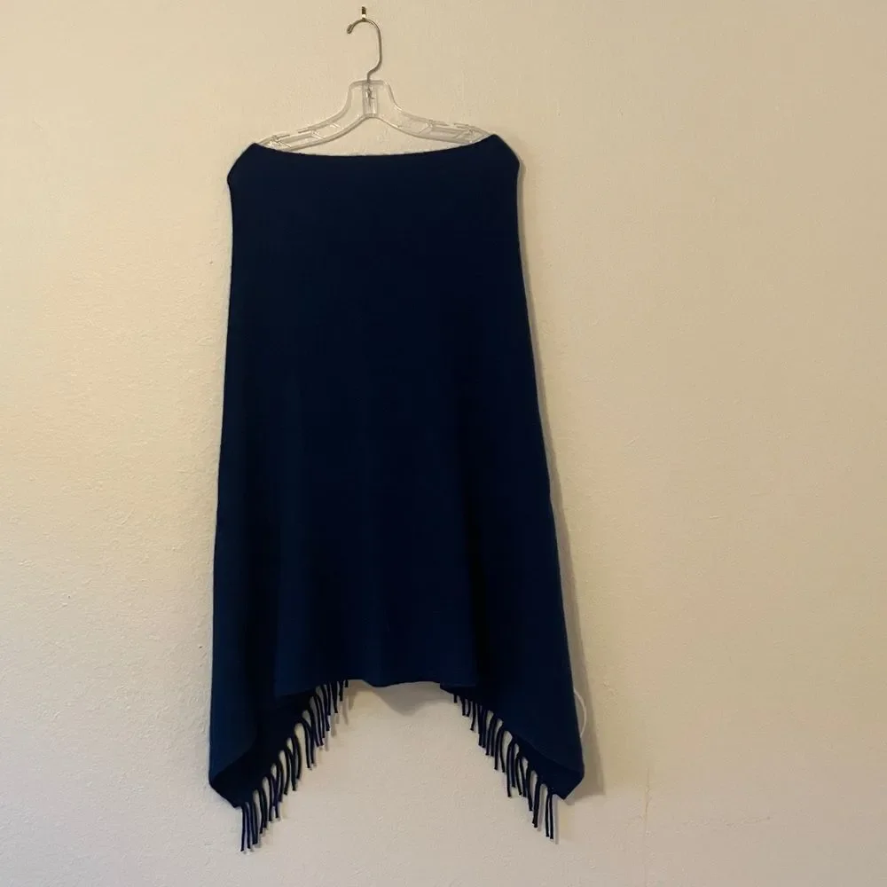 J. McLaughlin Blue Sweater Poncho Shawl